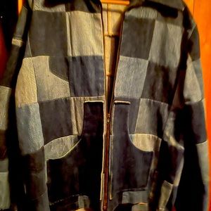 Handmade COUTURE bohemian patchwork denim jacket.